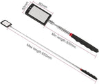 Telescoping Lighted Inspection Mirror，Telescoping LED Lighted Flexible Inspection Mirror 360 Swivel for Extra Viewing