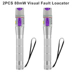 2PCS 80KM Visual Fault Locator for Fiber Optic Cables, VFL Supports FC/ST/SC Interfaces, Long-Range Fault Finder, Fiber Light Pen Tester, High-Precision OTDR Mapping Tool for FTTH, Telecom, Datacom