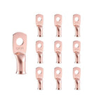 10pcs 6 AWG-1/4”(M6) Ring Terminals 6 Gauge Copper Wire Lugs Battery Cable Ends Heavy Duty Battery Cable Terminal Connectors