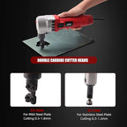 Electric Metal Nibbler, ZFE 380W Electric Sheet Steel Nibbler Metal Shear with 1700RPM High Speed Rotor for Cutting Stainless Steel, Aluminium, Plastic
