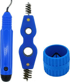 Deburring Tool with 11 High-Speed Steel Blades Storage Handle Design with 2 Pieces Copper Pipe Cleaner and Reamer Set, Burr Remover Hand Tool for Wood, Aluminum, Copper and Plastic