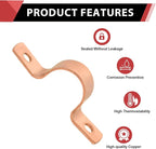 Pro 50-Pack EFIELD 1/2-Inch Copper Pipe Straps, Two-Hole Clamp Mount, (COPPER023)