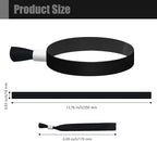 100 Pcs Cloth Event Wristbands, Event Wristbands, Colored Wrist Bands for Events, for Lightweight Concert Wrist Strap for Activities, Party Bracelets for Events (Color : Black)