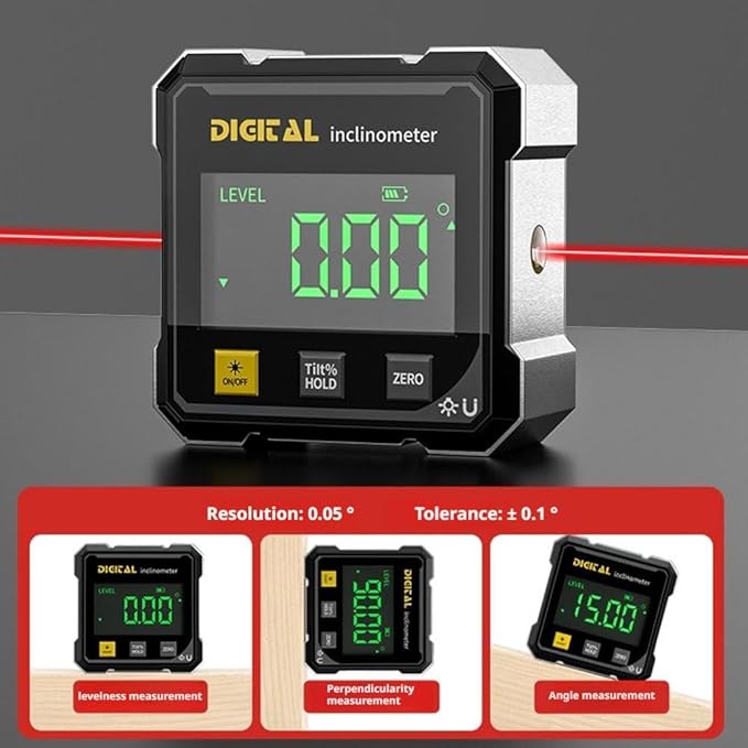 Digital Angle Finder,Digital Level,Inclinometer, Protractor Inclinometer Angle Cube Level Tool,Ultra-Accurate Readings,Used for Woodworking,Table Saw,and Construction