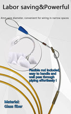 Fish Tape Steel Wire Puller 4mm 150-Foot With a wire storage caseWire-through tool Twist-shaped wire for wiring, and incoming lines in the attic, etc Dual Range for Broad Application[4mm 150Foot]