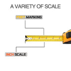 LAND 25Ft Retractable Measuring Tape - Self-Lock Heavy Duty Tape Measure, Magnetic Hook for Measurement Alone, TPR Rubber Protective Case (25FT AUTO)