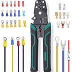 Tnisesm 300PCS Insulated Wire Crimp Connectors Assortment Kit with Ring, Spade, Butt, Quick Disconnect, Crimp Automotive Cable Terminals TN-T01