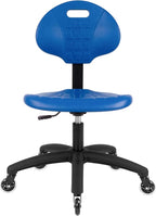 Chair Master Table Height Chair/Stool-Easy to Clean! Deluxe Ergonomic Polyurethane Chair. 5" of Height Adj (16.5"-21.5") 450 lb Capacity. Automotive, Lab, Garage, Home, Office (Rubber Roller, Blue)