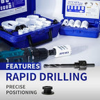 JEFE HEX Bi-Metal Hole Saw Kit, 7-Piece Hole Saw Set 7/8",1",1-1/8",1-1/4" and 1-1/2" Hole Saw with Mandrels for Metal, Wood, Plastic, PVC and Drywall