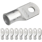 SELTERM 10pcs 2/0 AWG-5/16 Stud Tinned Copper Wire Lugs, Heavy Duty Battery Cable Ends, 00 Gauge Ring Terminals, UL Battery Lugs Marine Grade Copper Eyelets Electrical Terminal Connectors