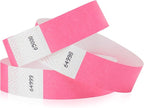 600 WristCo Neon Pink Tyvek Wristbands for Events - Tamper-Proof Design & Fluorescent Color Prevent Reuse Premium-Grade Bracelets for Hospital & Medical ID, Party & VIP Identification