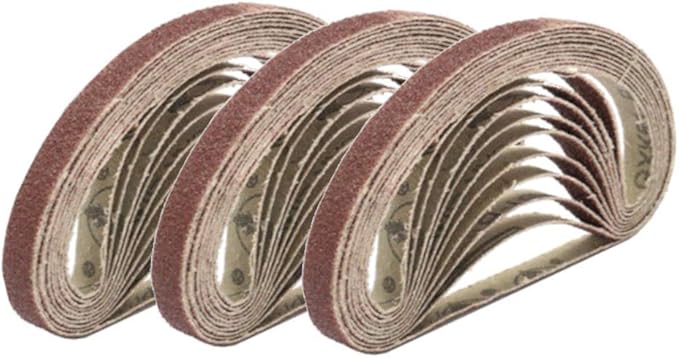 1/2 Inch x 18 Inch Sanding Belts, 40 Grits Aluminum Oxide Sanding Belt, Belt Sander Tool for Woodworking, Metal Polishing (30 Pack)