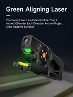 3-in-1 Digital Tape Measure, 196Ft Laser Measurement Tool & Auto Lock Tape with Instant Digital Readout and Green Laser Extension, Measuring List with Memory