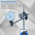 Electronic Digital Dial Indicator with Magnetic Base Holder Fine Adjustable Long Arm 0-1" / 25.4mm Inch/Metric Conversion Professional Gauge 0.01mm/0.001"