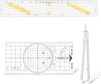 Ironwarrior 3 Pcs Basic Navigation Set,Including 15inch Parallel Ruler with Brass Arms, Nautical Protractor, and 6 Inch Marine Fixed Points Divider, Marine Accessories with Clear Scales for Boat