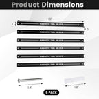 Goplus 6PCS 18" Magnetic Tool Holder, Magnetic Tool Holder Strip, Heavy Duty Magnetic Tool Bar,Space Saving Metal Tool Organizer Rack,Tool Magnet Bar for Workshop Garage, 176LBS Capacity Total