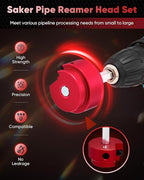 Saker PVC Pipe Reamer, PVC Fitting Saver with 1-1/2inch Head, For SCH40, ABS Pipe,CPVC Perfect for Plumbing Repairs, Fits Standard 1/2" Drill