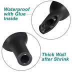 1/2 inch (Diameter) 3:1 Waterproof Heat Shrink Tubing Kit, Large Marine Dual Wall Adhesive Shrinkable Wire Wrap Tube, Insulation Sealing Wear-Resistant Cable Protector by YUKSY (4ft, Black)