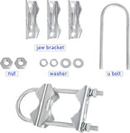 Double Antenna Mast Clamp V Jaw Block with U Bolts, Heavy Duty Mast to Mast Mount Bracket Kit for Outdoor Antenna 2 Sets
