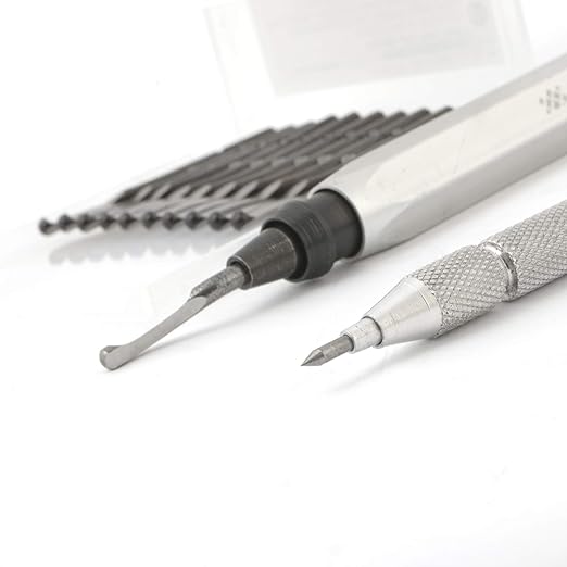 AFA Tooling - Deburring Tool with 11 High Speed Steel Swivel Blades and Tungsten Carbide Scribe - Works on Metal, Resin, PVC Pipes, Copper, Plastic and 3D Printed Edges - Plumbing & 3D Printing Tool