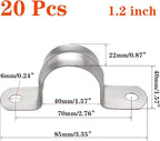 SDY 20 Pcs 1.2" Stainless Steel Pipe Strap, U Bracket, Heavy Duty Pipe Clamp (40mm)