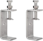 2 Pack 304 Stainless Steel C Clamps with 85mm/3.35" Stable Wide Jaw Opening Tiger Clamp for Woodworking Welding Construction Household Mount