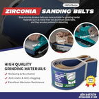 4" x 36" Zirconia Sanding Belts for Metal - 4 x 36 Inch Zirconia Metal Grinding Sand Paper, 8 PCS 80 Grits, Perfect for Knife Blade Sharpening, Metal Polishing, Derusting, Woodworking