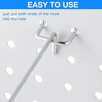 Moxweyeni 100 Pcs Pegboard Hooks Peg Board Organizer Accessories Holders Hanging Stainless Steel Display Wall Hooks for 1/8 and 1/4 Pegboard Wall for Garage Storage Tools(8 Inch)