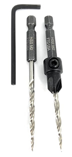 FTG USA Adjustable Wood Countersink Drill Bit #6 (9/64") with 1 Tapered Drill Bit for Woodworking
