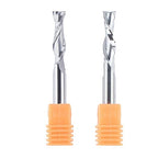 SYT Spiral Router Bits 1/4" Cutting Dia. with 1/4" Shank CNC Upcut End Mill & Downcut End Mill Engraver Carving 2-1/2 inch Long for Woodwork