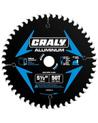 CRALY 5-1/2 Inch 50 Teeth Aluminum and Non-Ferrous Metal Cutting Circular Saw Blade, 5/8 Inch Arbor, Carbide Tipped, Thin Kerf, Black Ice™ Coating, for Thin Aluminum, Plastic, Composite(C05550AL-C)
