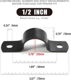 Black Durable U-Clamps Metal Pipe Clamps Double Hole Double Hole Pipe Strap DIY U-Bracket (Pack of 6) (1/2 INCH)