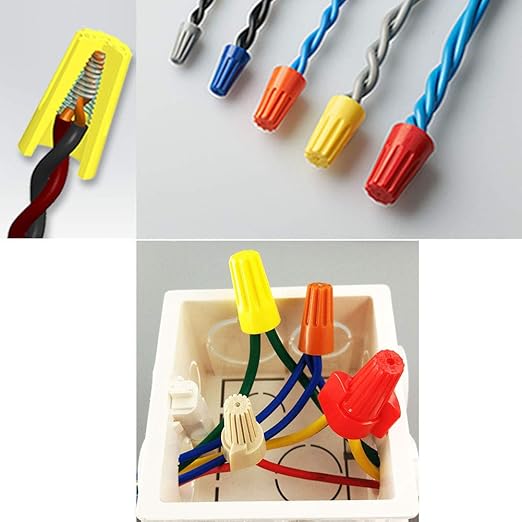 UL Listed Orange Electrical Wire End Connectors Ribbed Caps Bulk 500 Pack Small Twist-on Wire Connectors Nuts 22-14 AWG,P3 Type Screw Terminals