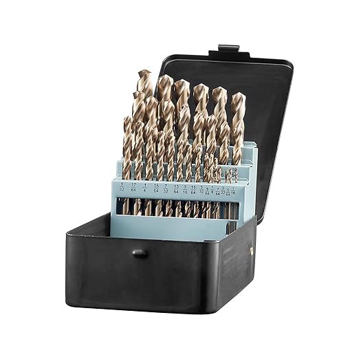VEVOR Cobalt Drill Bit Set, 29Pcs (1/16" - 1/2") M35 High Speed Steel Cobalt Bits with Storage Case, 135 Degree Tip Twist Jobber Drill Bit for Metal, Stainless Steel, Aluminum Alloy, Wood, Plastic