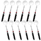 12 Pcs Telescoping Inspection Mirror Retractable Mechanical Mirrors Long Handle Under Vehicle Telescoping Mirrors Extendable 360 Rotation Detection Mirror for Mechanics Contractors Technicians