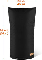 Backflow Preventer Insulation Cover - Water Pipe Insulation Sprinkler Cover for Outside - Insulated Backflow Cover Pouch for Irrigation Back Flow Valve in Winter or Sun Exposure (18"W x 34"H, BLACK)