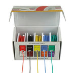 BOJACK 20 AWG Flexible Silicone Wire Electric Wire Hook up Wire Kit 300V Cables with Plus 20 φ3mm Heat Shrink Tubings and a Mini Wire Stripper(5 Colors 19.69Ft Each Color, 20AWG)