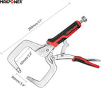MAXPOWER 11-inch Locking C Clamp Set, 2 Pack Heavy Duty Locking Pliers with Regular Tip for Welding and Woodworking