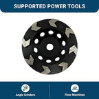 Benchmark Abrasives 4 Inch Grinder Wheels Arrow Type Diamond Cup Wheel with 5/8"-11 Arbor Hole for Masonry, Marble, Natural Stone, Concrete Grinding Wheel - Angle Grinder Attachments (4”)