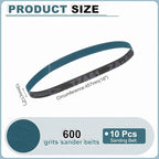 HARFINGTON 1/2 x 18 Inch Sanding Belts, 10 Pcs 600 Grit Zirconia Abrasive Belt Sander File Belt for Woodworking, Metal Polishing, Knife Sharpener