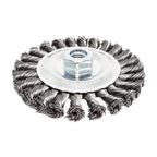 Benchmark Abrasives 5" x 1/2" Standard Twist Knot Wire Wheel with 5/8"-11 Thread, for Weld Cleaning, Weld Spatter Removal, Deburring, Use with Angle Grinders - Carbon Steel (5" x 1/2")
