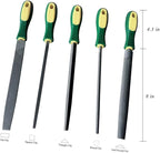 Metal File Set, 5-Piece, 8-inch,High Carbon Steel File,Work for Metal, Wood,Plastic