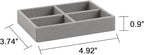 Frebeauty Small Jewelry Tray Set,Stackable Velvet Jewelry Organizer Tray,Mini Jewelry Drawer Organizer,Drawer Inserts,4.92 x 3.74 x 0.9 Inches,4 Grid Earring Organizer for Women(Set 2,Grey)