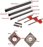 13PCS Indexable Lathe Turning Tool Kit,3pcs Metal Lathe Tool Holder S07K/S10K/S12M-SCLCR06 with 10pcs CCMT060204 Carbide Inserts for Cutting Threading Grooving