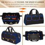 20 Inch Heavy Duty Tools Bag with Wide Mouth for Tool Storage, Carrier and Organizer,Tote Bag for Men/Women, Wide Mouth Tool Bags With Inside Pockets (20 Inch)