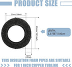 Amylove 12 Pcs 3.3 Feet Foam Pipe Insulation Foam Tube Insulating Water Pipe Pool Swim Noodles Heat Preservation Pipe Covers for Tubing Outdoor Freeze Protection (Black,1 Inch)
