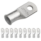 SELTERM 10pcs 1 AWG-1/4 Stud Tinned Copper Wire Lugs, Heavy Duty Cable Ends, 1 Gauge Ring Terminals, UL Battery Lugs Marine Grade Copper Eyelets Electrical Terminal Connectors