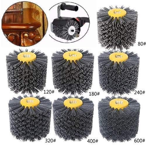 SIGNI Abrasive NYLON Wire Drawing Wheel Drum Burnishing Polishing Brush for Wooden Furniture Floor Polishing 120X100mm 120 Grit 1pack