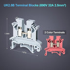 Terminal Block Kit, Rail Combined Terminal Block, Rail Type Voltage Terminal Accessories (Red & Grey)