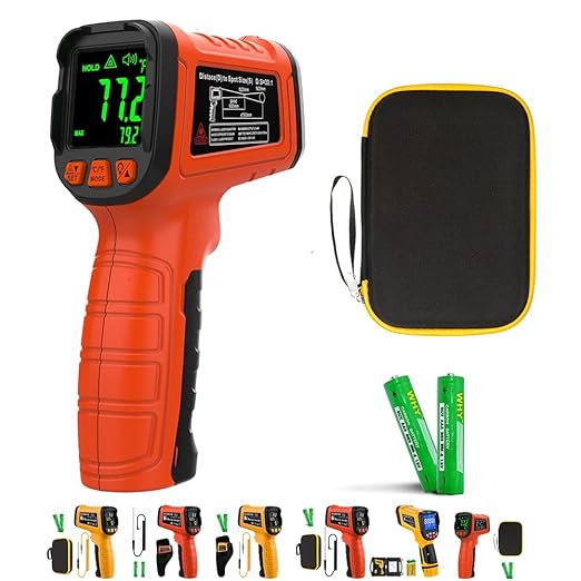 50:1 Infrared Thermometer Gun, -58°F to 2732°F Non-Contact Laser Temperature Gun for Cooking, Pizza Oven, Reptile, Griddle, Digital Heat Gun for HVAC and Industrial Use.